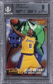 1996-97 Fleer Lucky 13 #13 Kobe Bryant Rookie Card - BGS MINT 9 